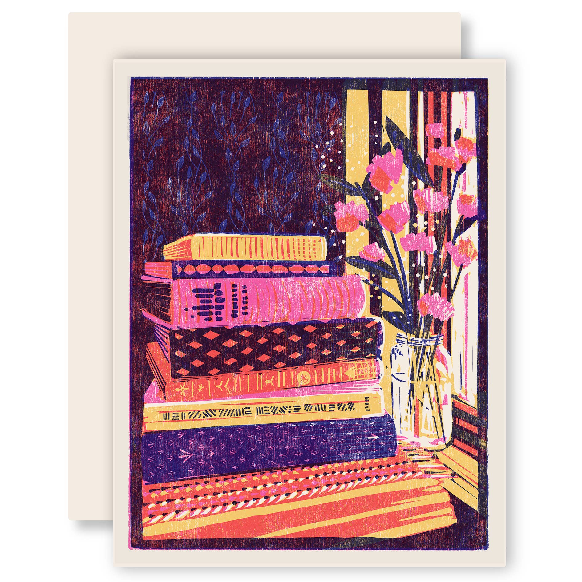 Still Life with Books and Flowers Card - Boxed Set of Six