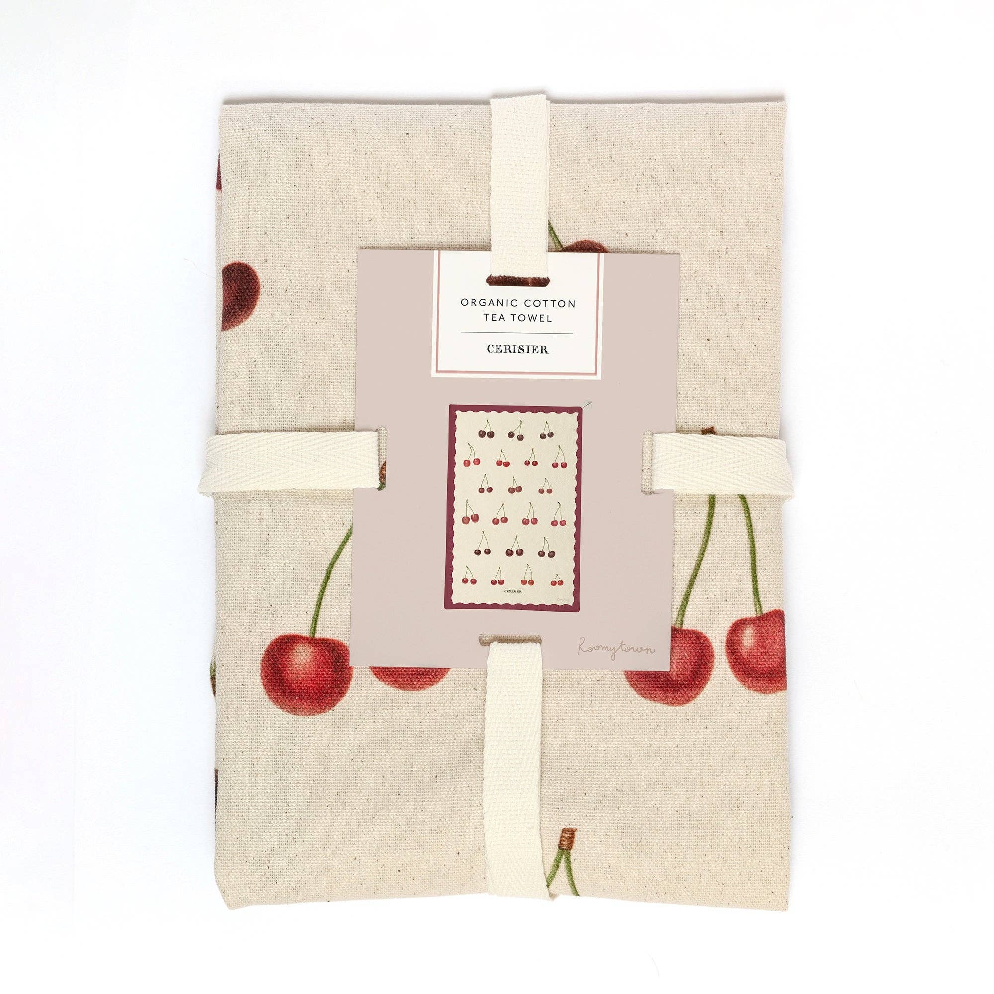 Organic Cotton Tea Towel / Cherries