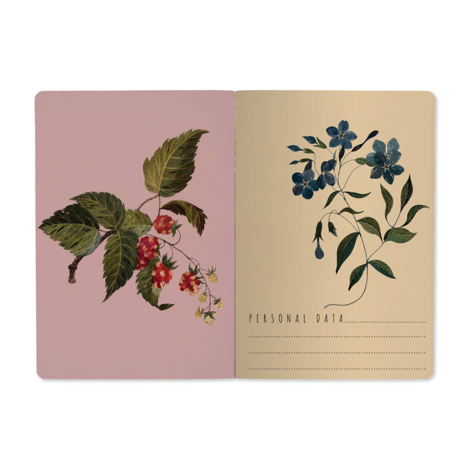 Forest Flowers on White Notebook / A5