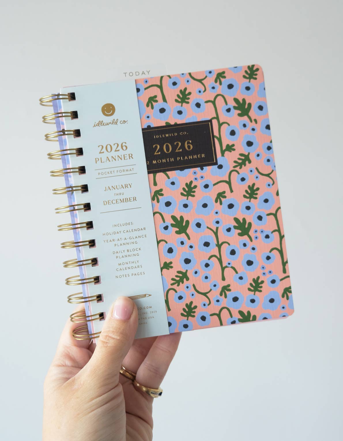 2026 Pocket Size Planner, Coral Floral