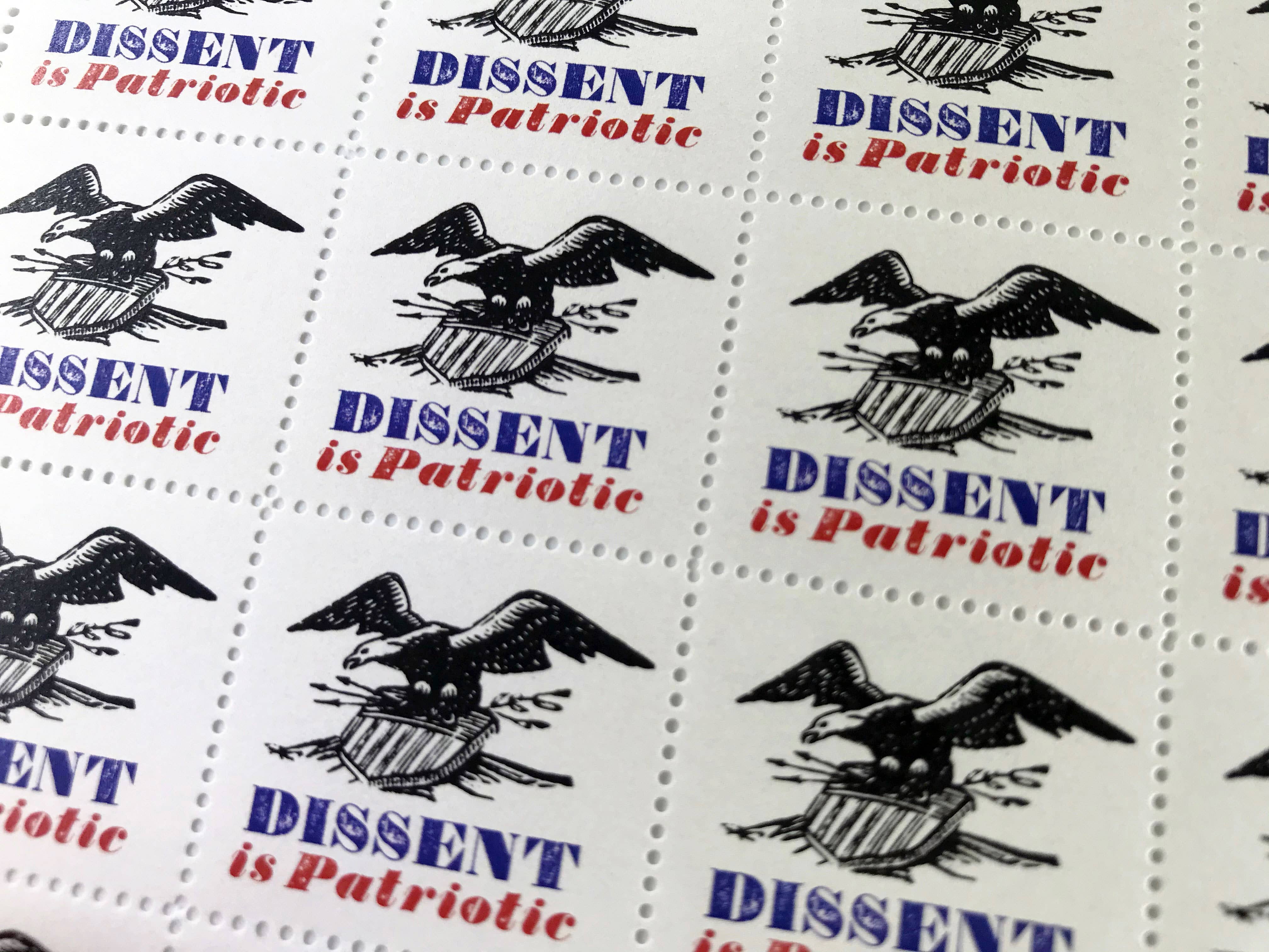 Dissent is Patriotic - Lick & Stick Benefit Stamps