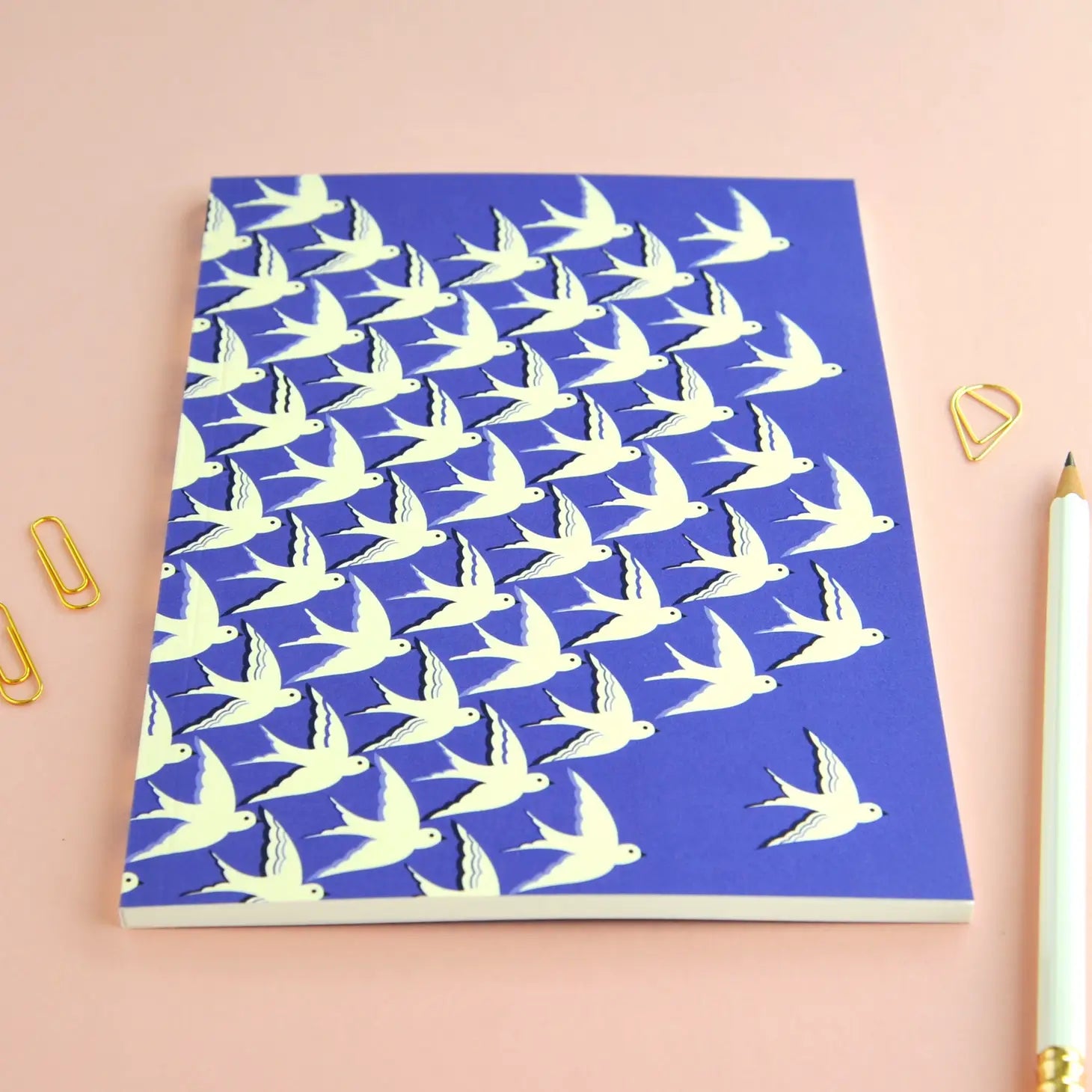 Blue Birds In Flight Perfect Bound Notebook