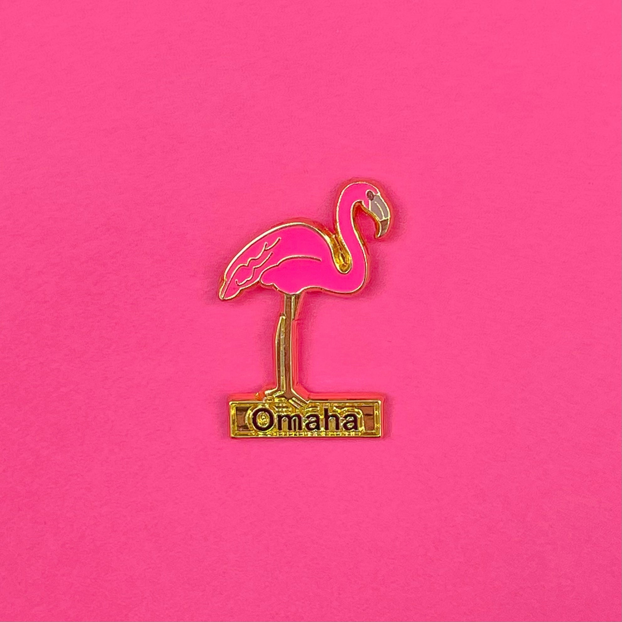 Omaha Souvenir Flamingo Pin