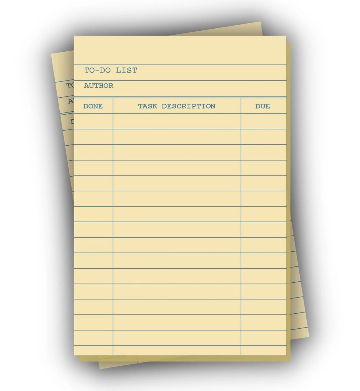 Library Card To-Do List  4 x 6" Notepad
