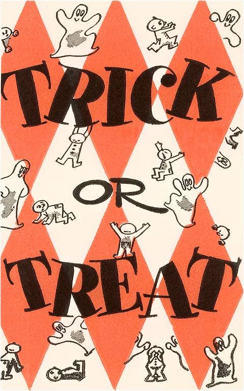 Trick or Treat Halloween Postcard