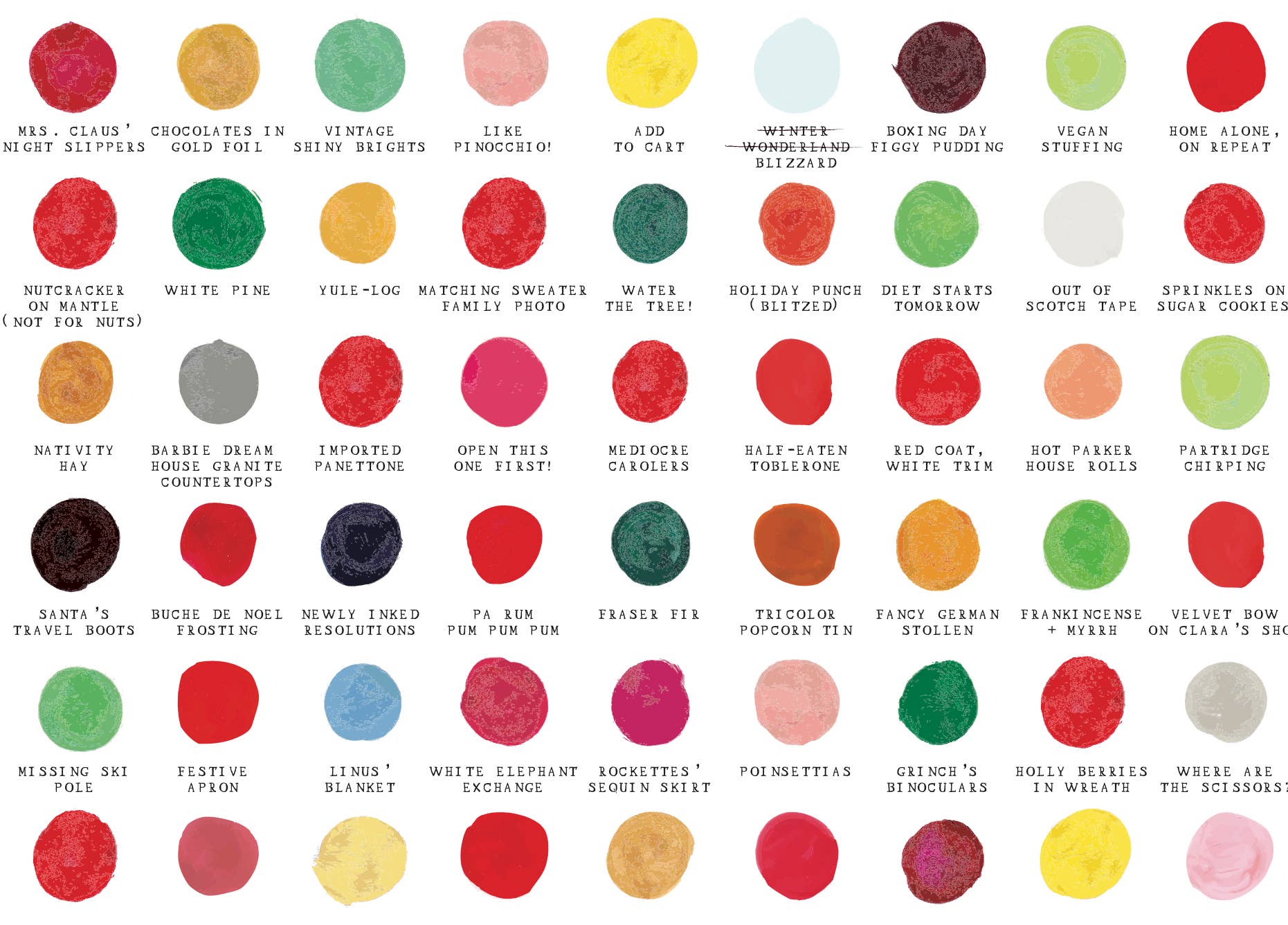 Holiday Color Palette Gift Wrap Sheet