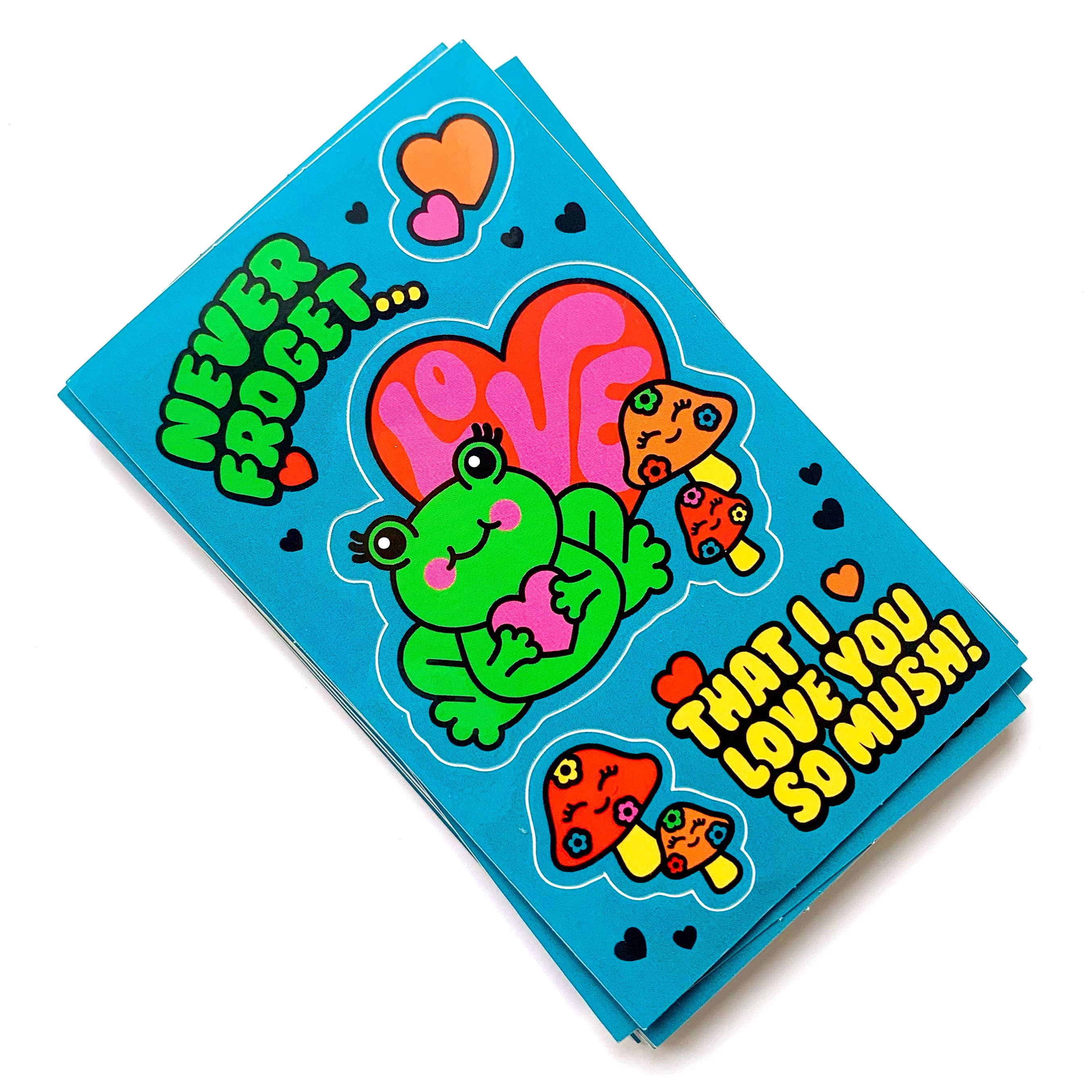 Frog Mushroom Valentine's Day Sticker Card