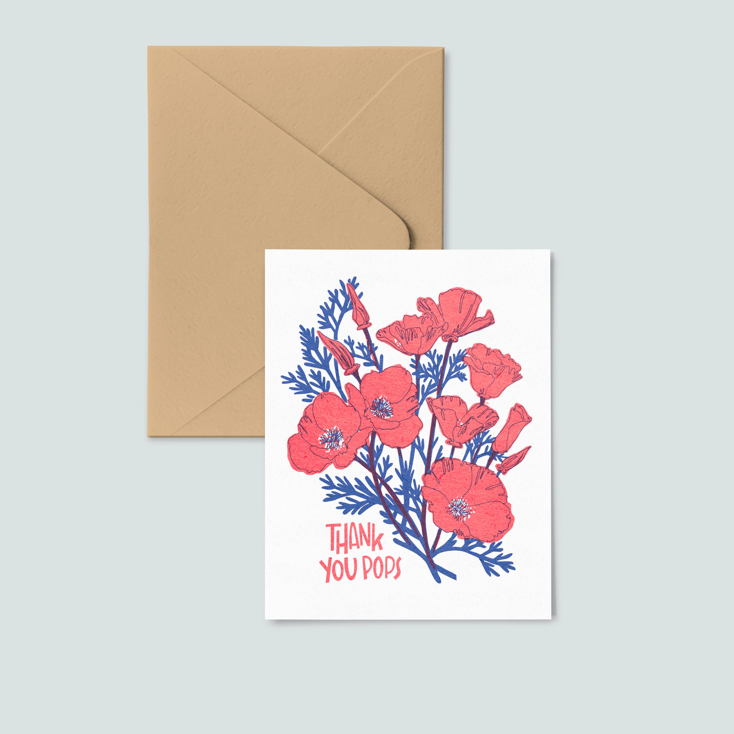 Thank You Pops Father Risograph Greeting Card