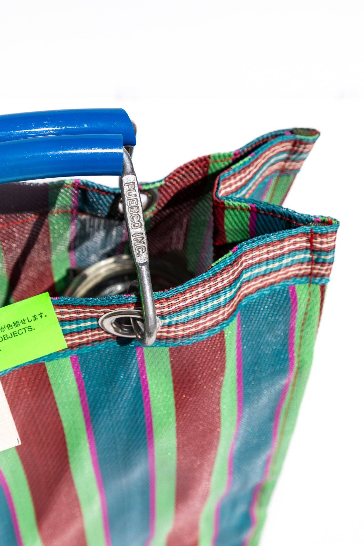 Square Recycled Plastic Stripe Bag