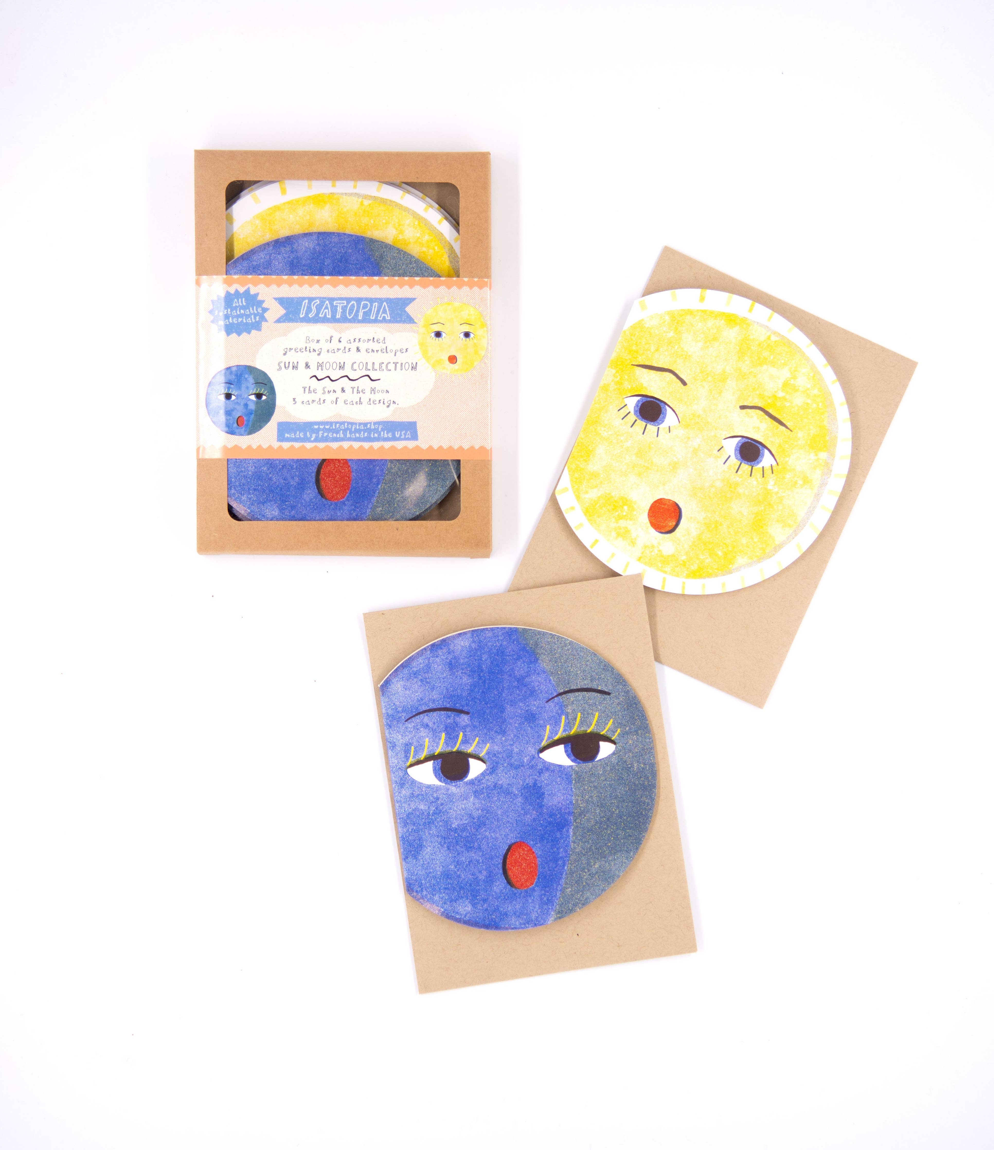 Sun & Moon / Boxed Set of 6 Cards