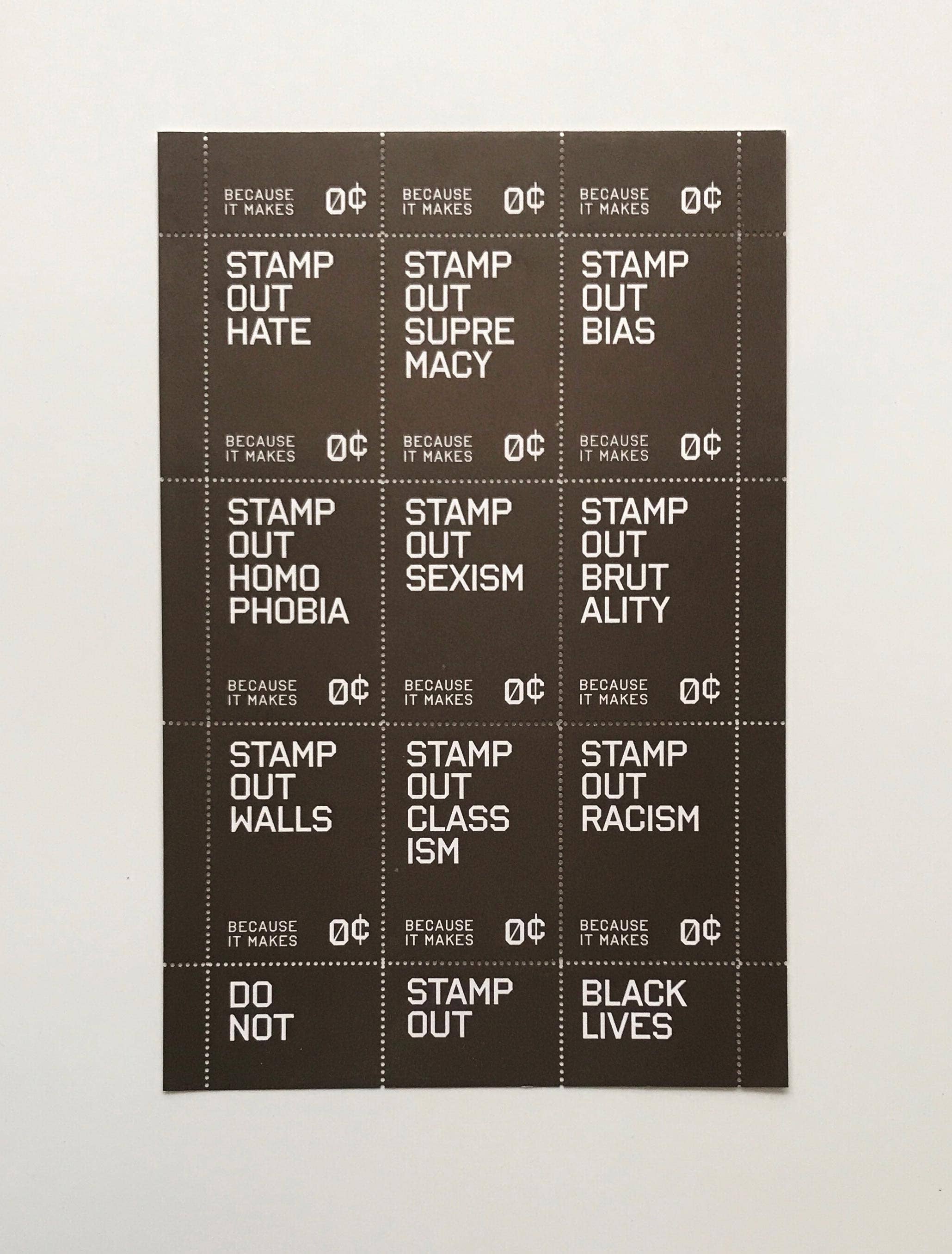 Stamp Out Hate - Lick & Stick Benefit Stamps