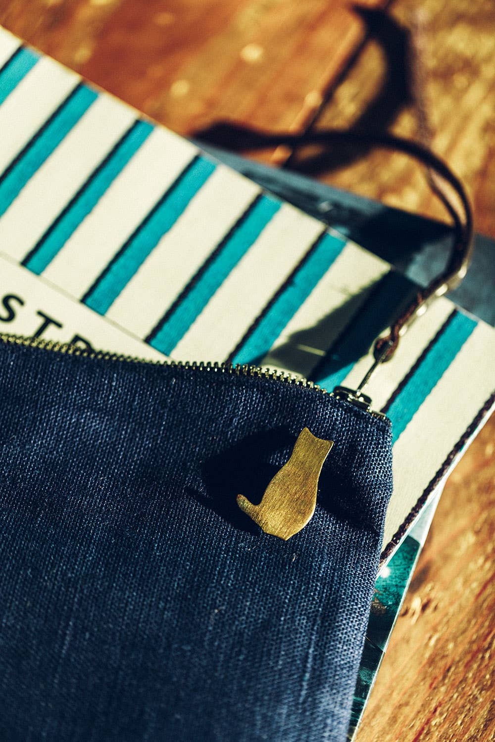 Brass Cat Brooch