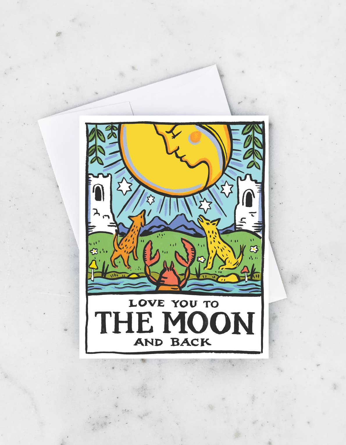 Love You To The Moon Tarot Greeting Card