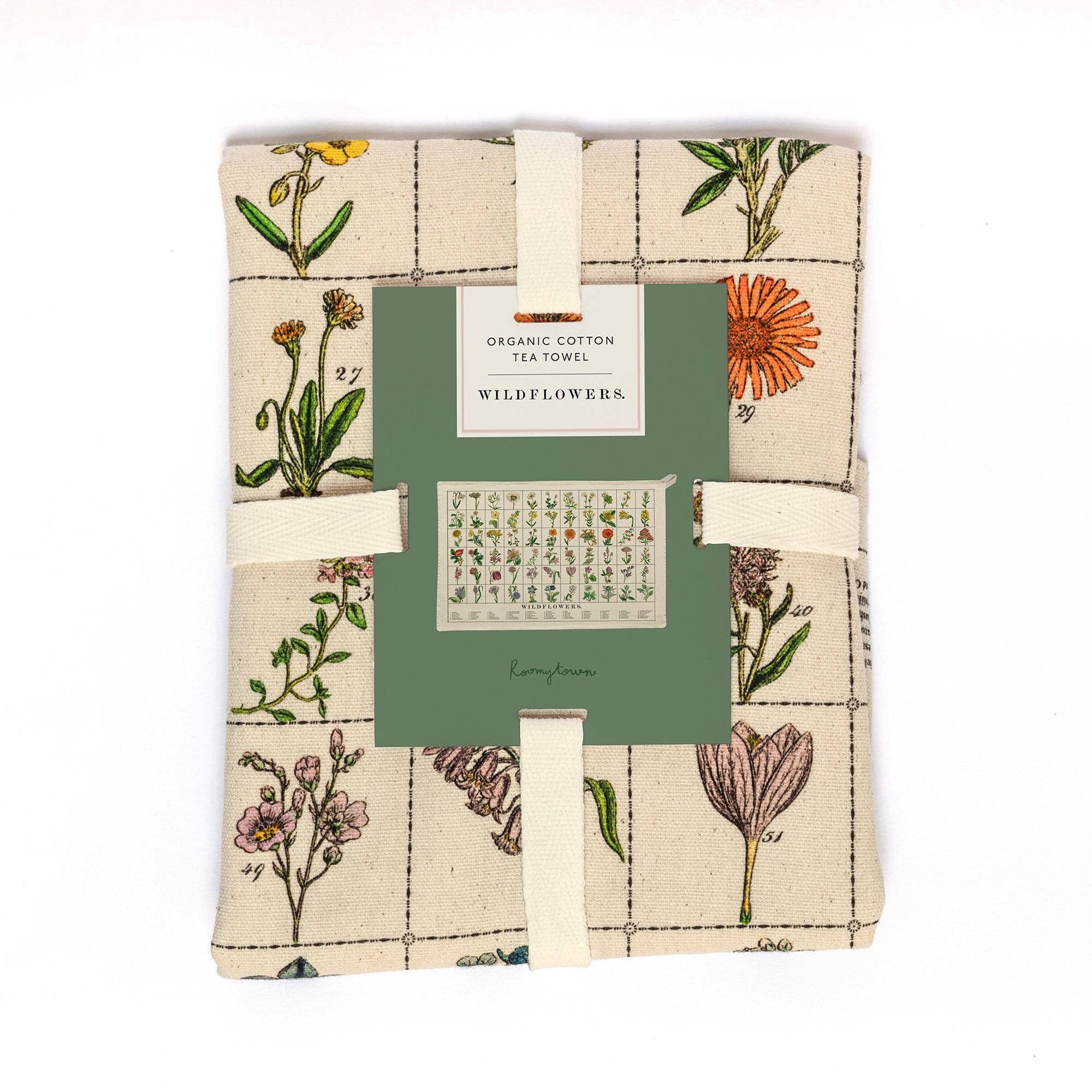 Organic Cotton Tea Towel / Wildflowers
