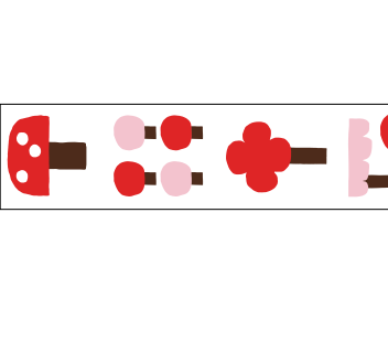 Pink Trees Mushroom 50m Paper Tape