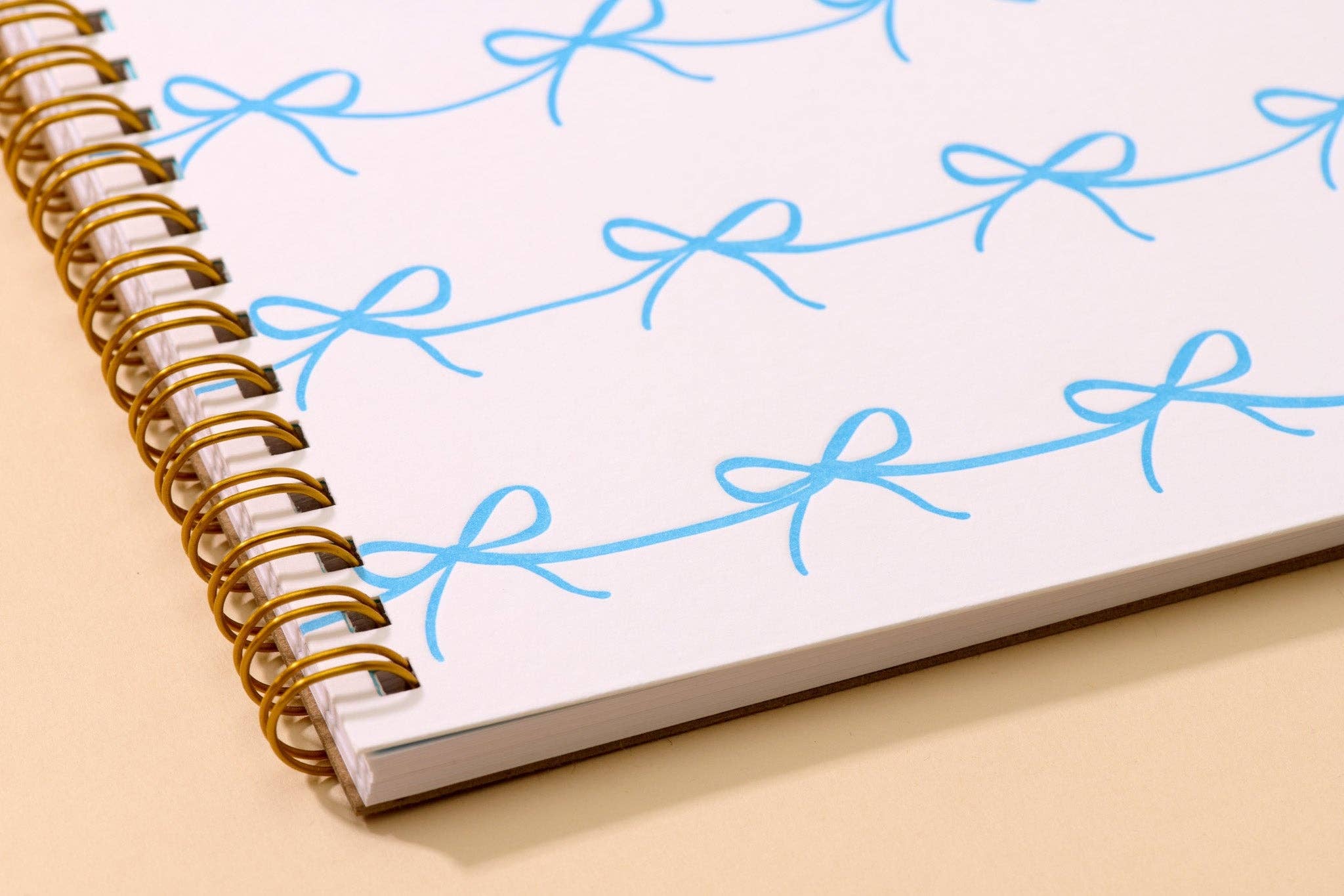 Letterpress A5 Spiral Notebook / Bows