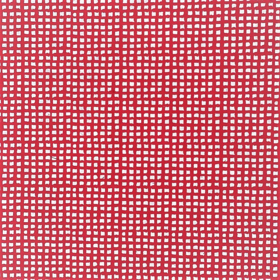 Lokta Gift Wrap / Red Grid