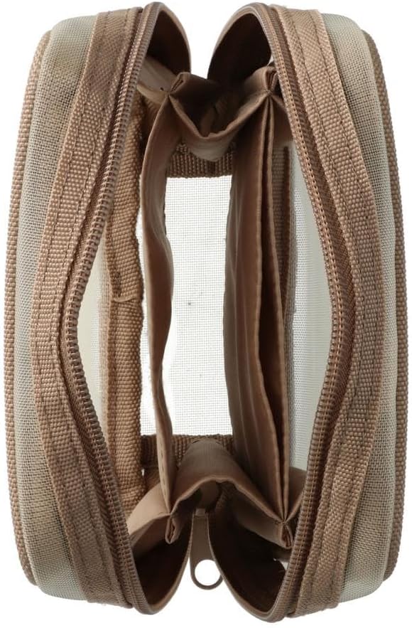 Mesh Square Pouch with Dividers / Beige