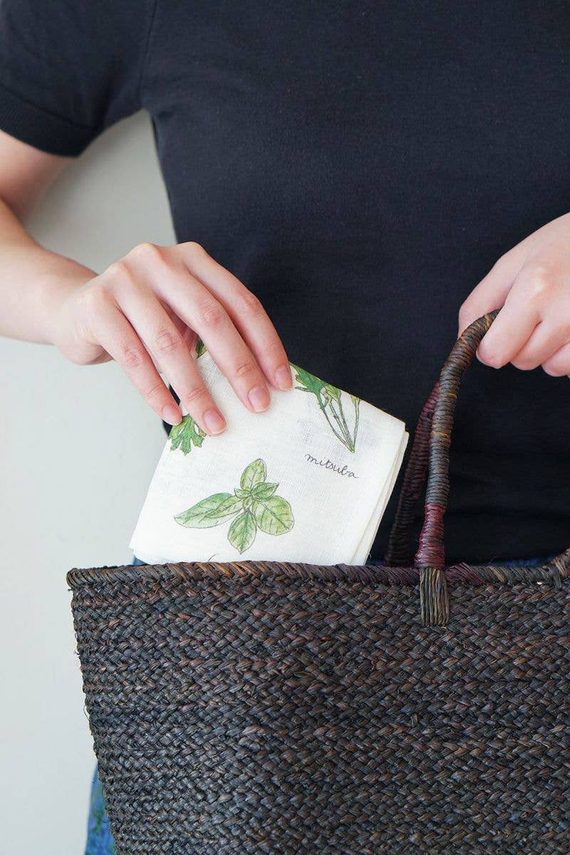 Linen Handkerchief by Isabelle Boinot / Herbs