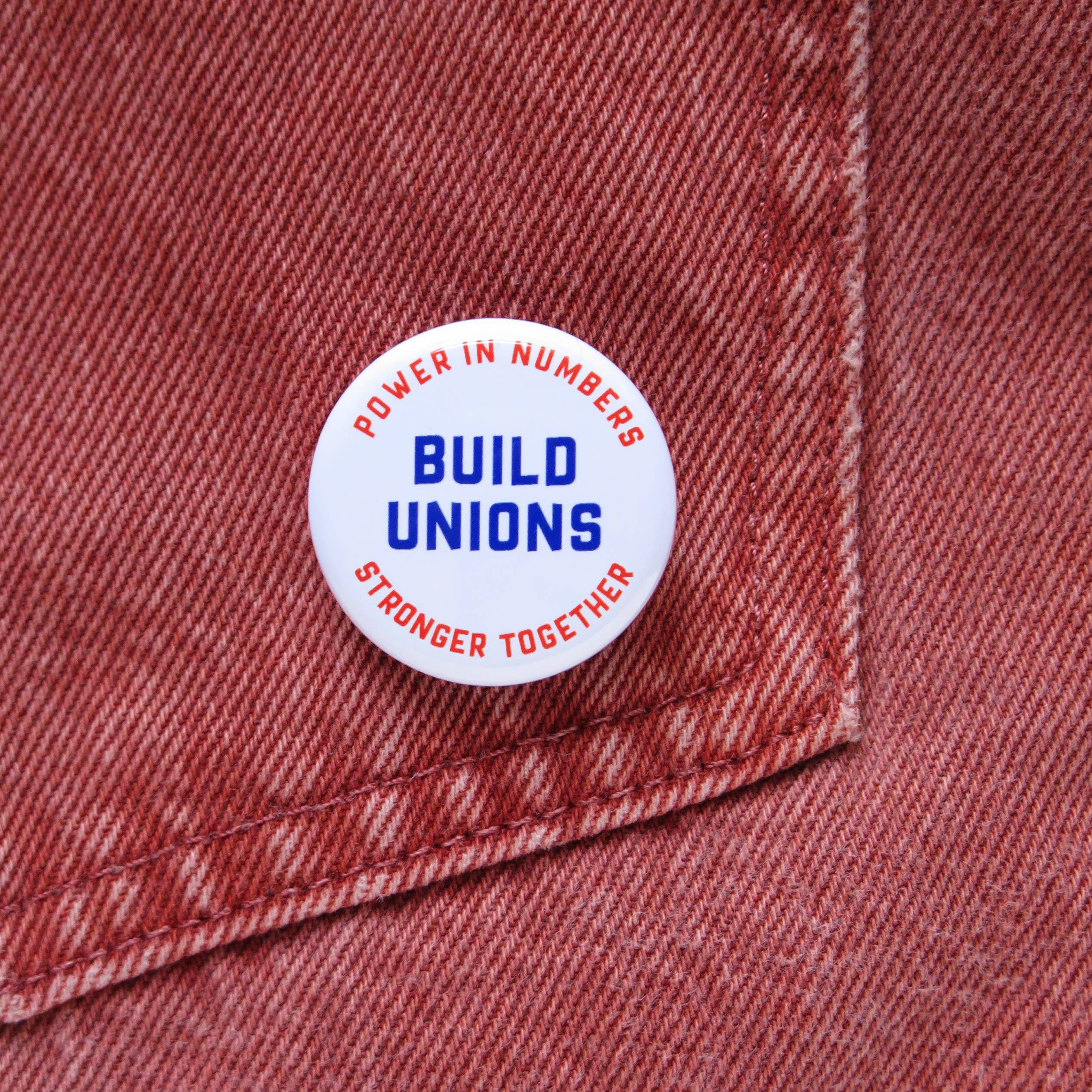 BUILD UNIONS Pinback Buttons social justice labor gift