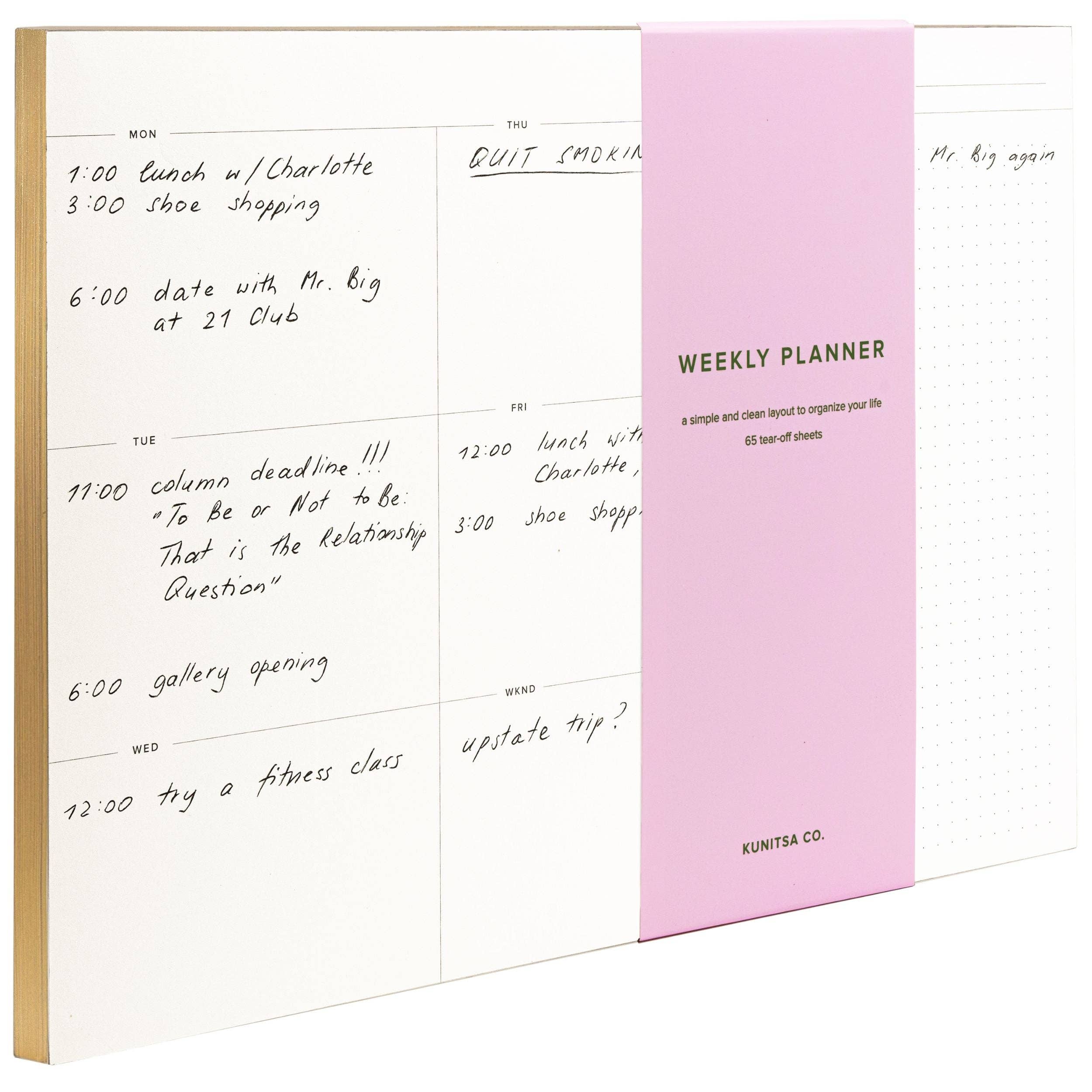Gold-Edged Weekly Planner Pad