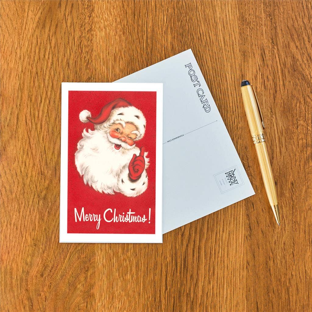 Winking Santa Claus Postcad