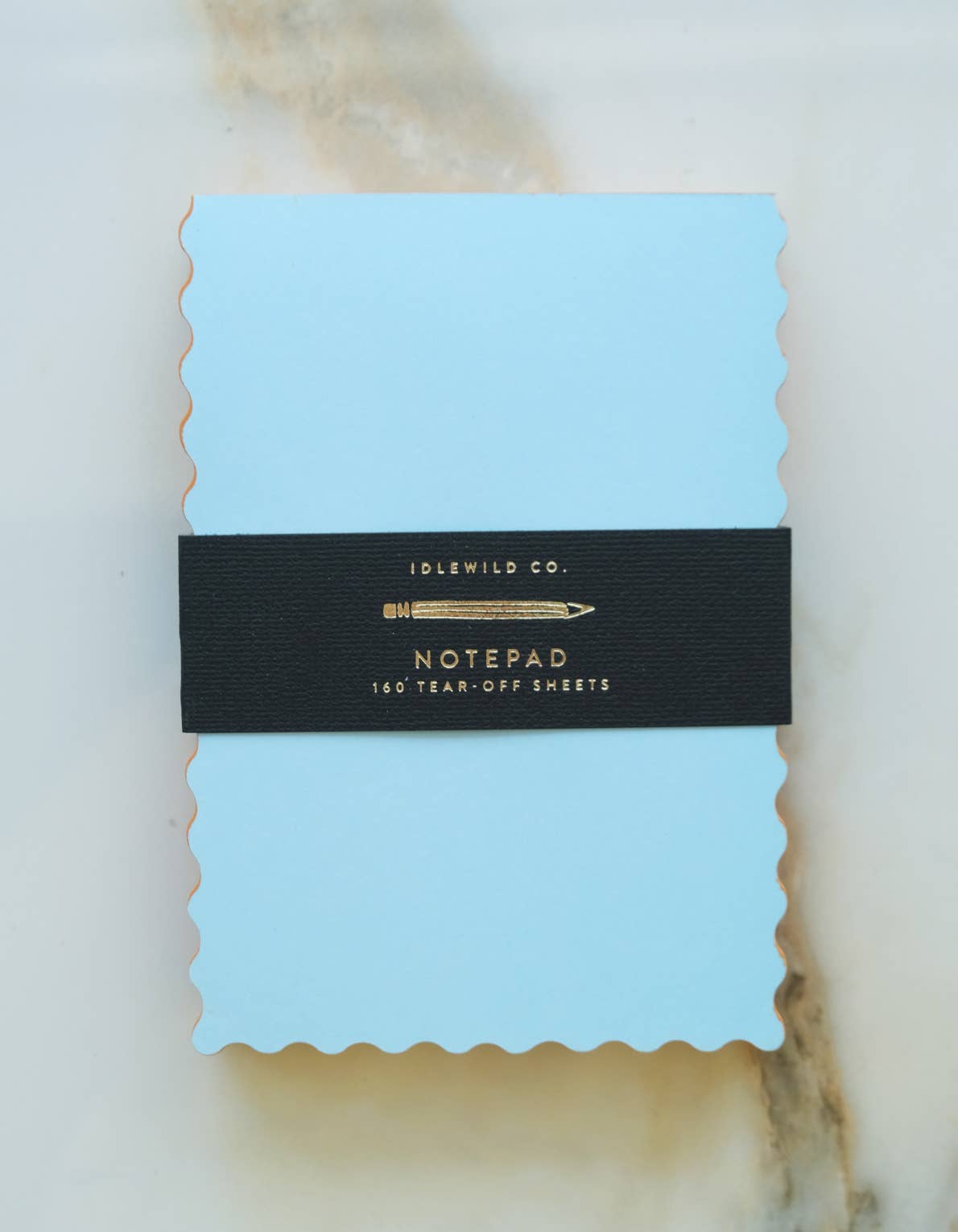 Mini Wave Shaped Notepad / Sky + Tangerine Edge