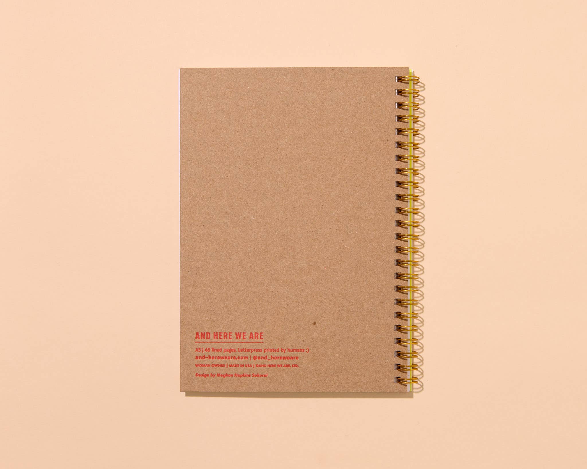Letterpress A5 Spiral Notebook / Diet Soda