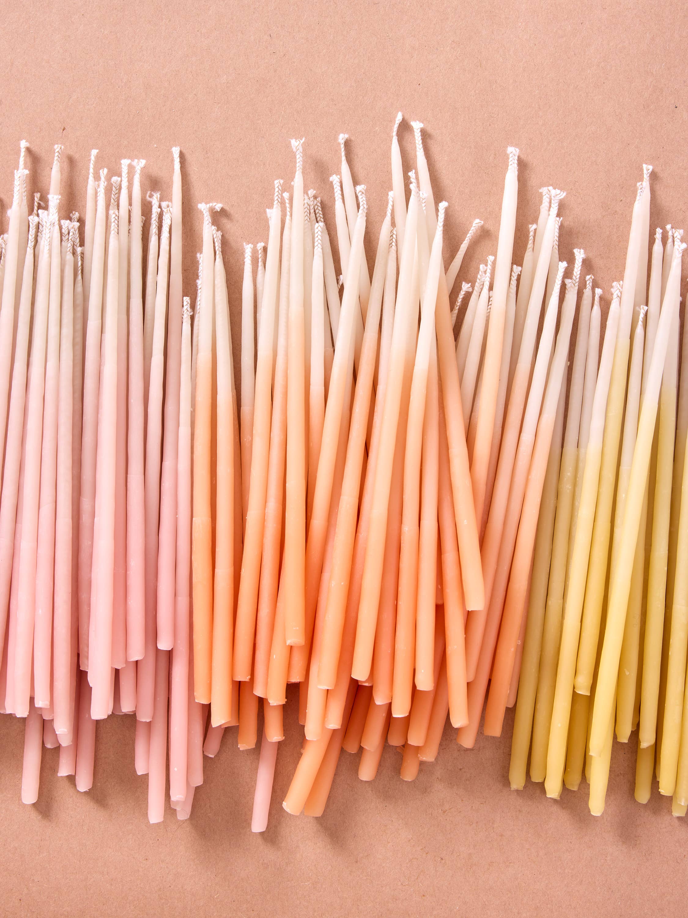 Hand-dipped Beeswax Birthday Candles | Tall Rainbow Ombré