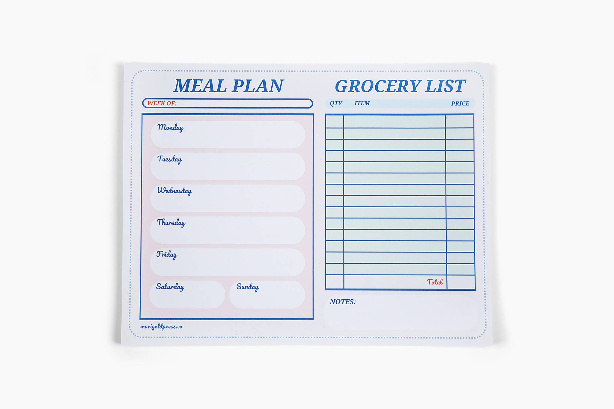 Retro Diner Meal Planner & Grocery List