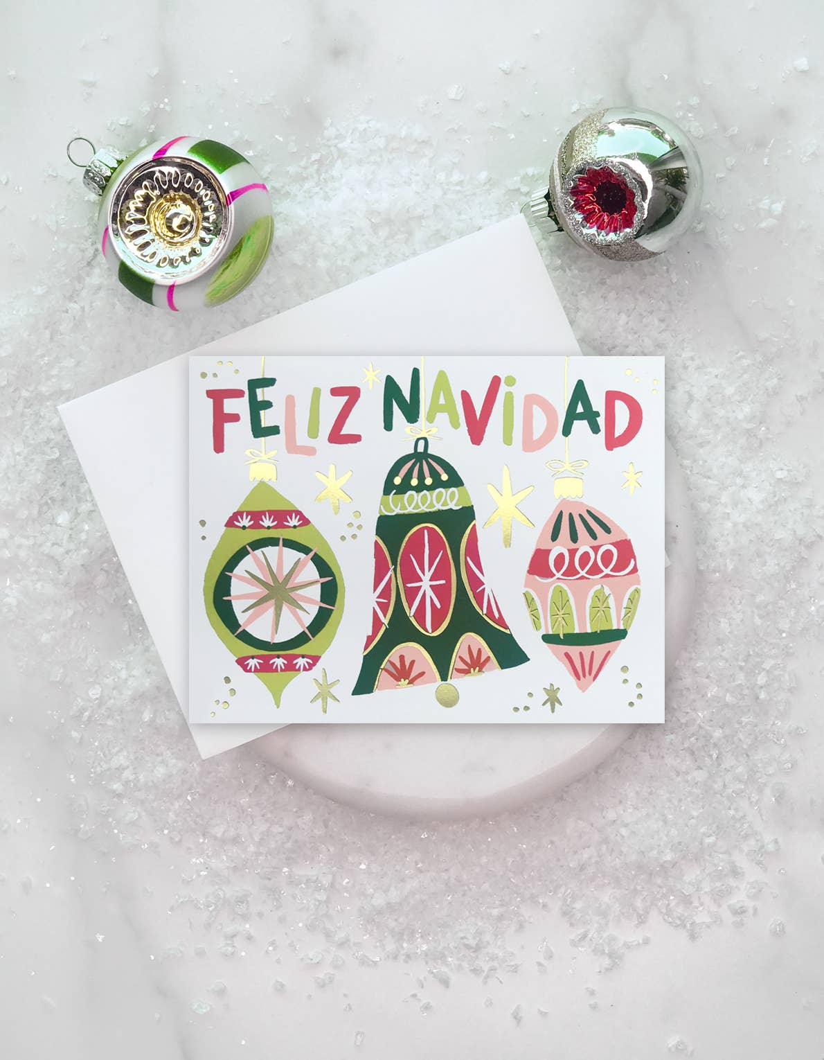 Feliz Ornaments Holiday Greeting Card
