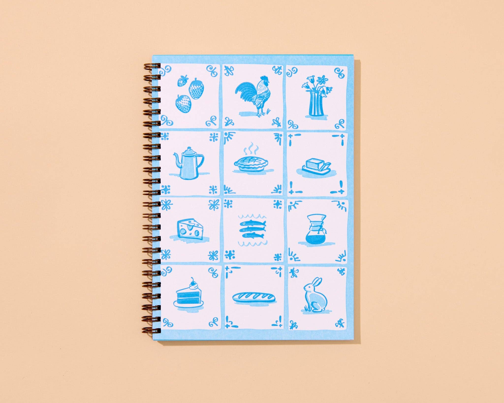 Delft Tile Letterpress Notebook / A5