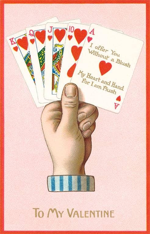 To My Valentine Poker Hand Card