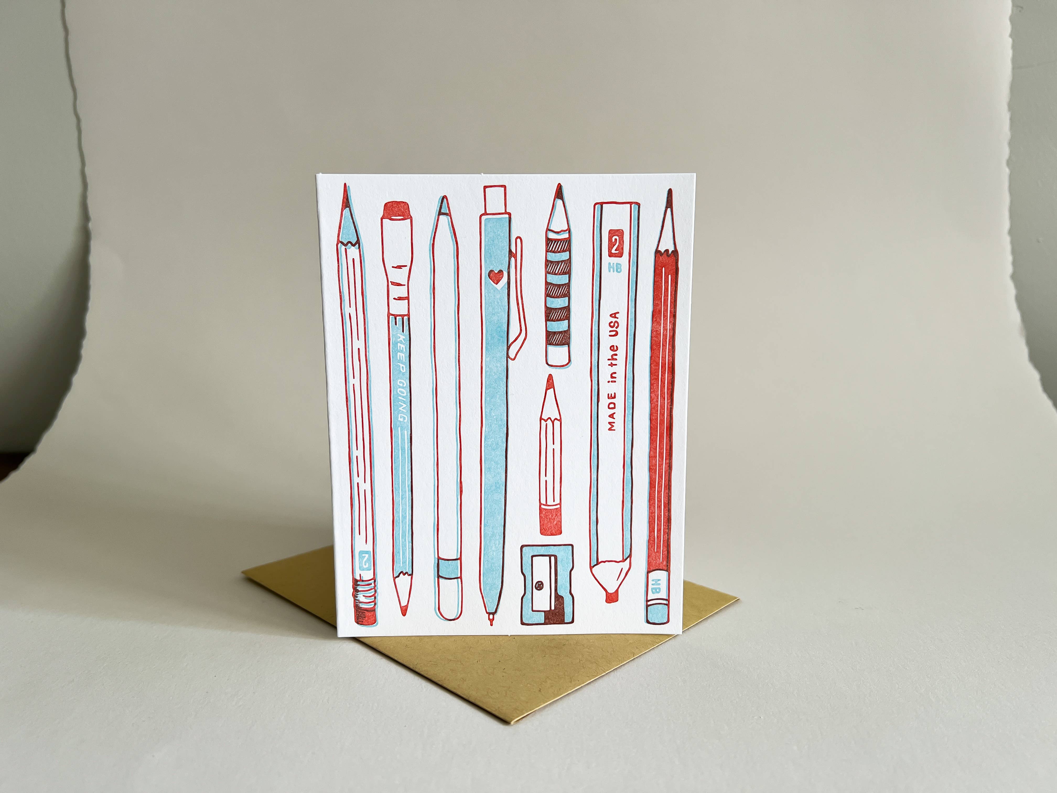 Pencil Collection Letterpress Card