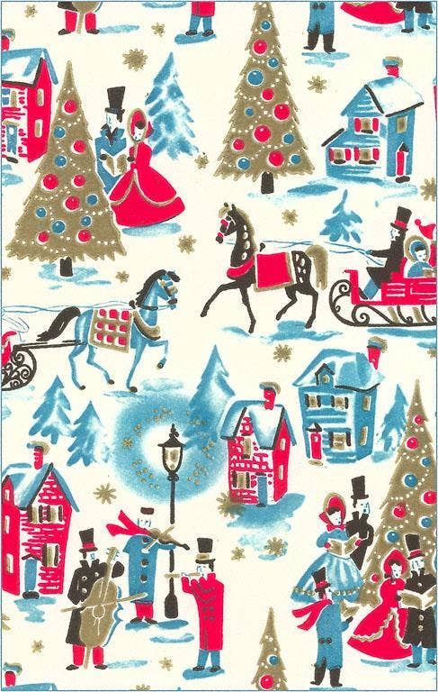 Victorian Christmas Wrapping Postcard