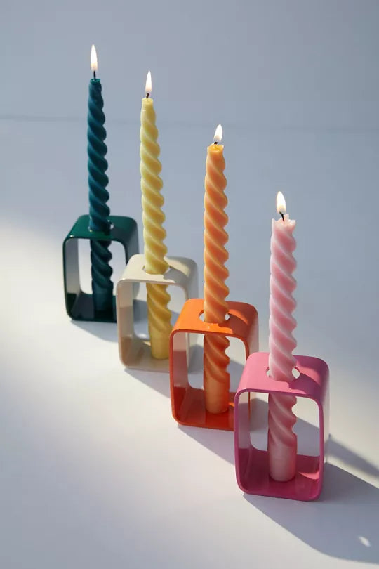 Metal Box Taper Candle Holder