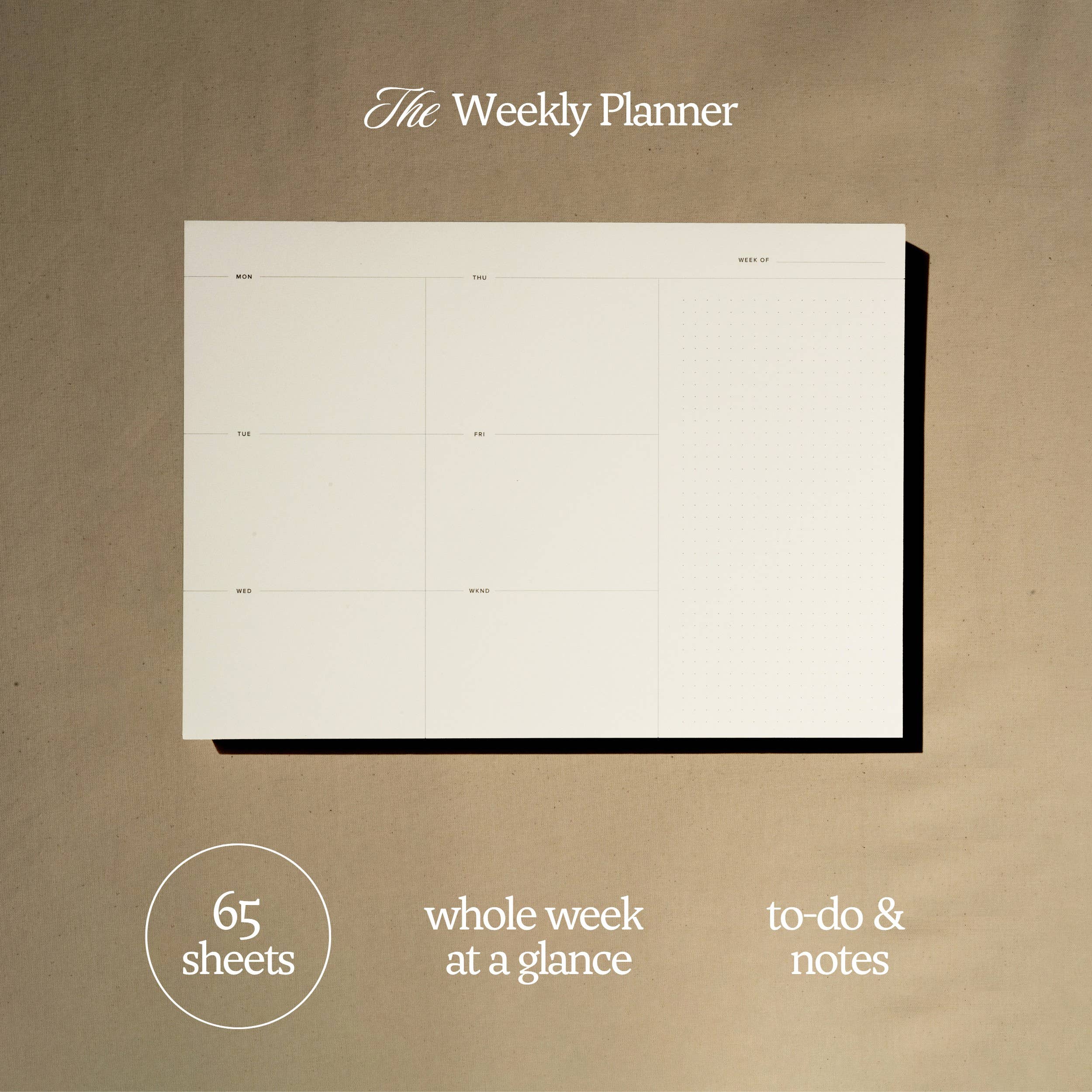 Gold-Edged Weekly Planner Pad