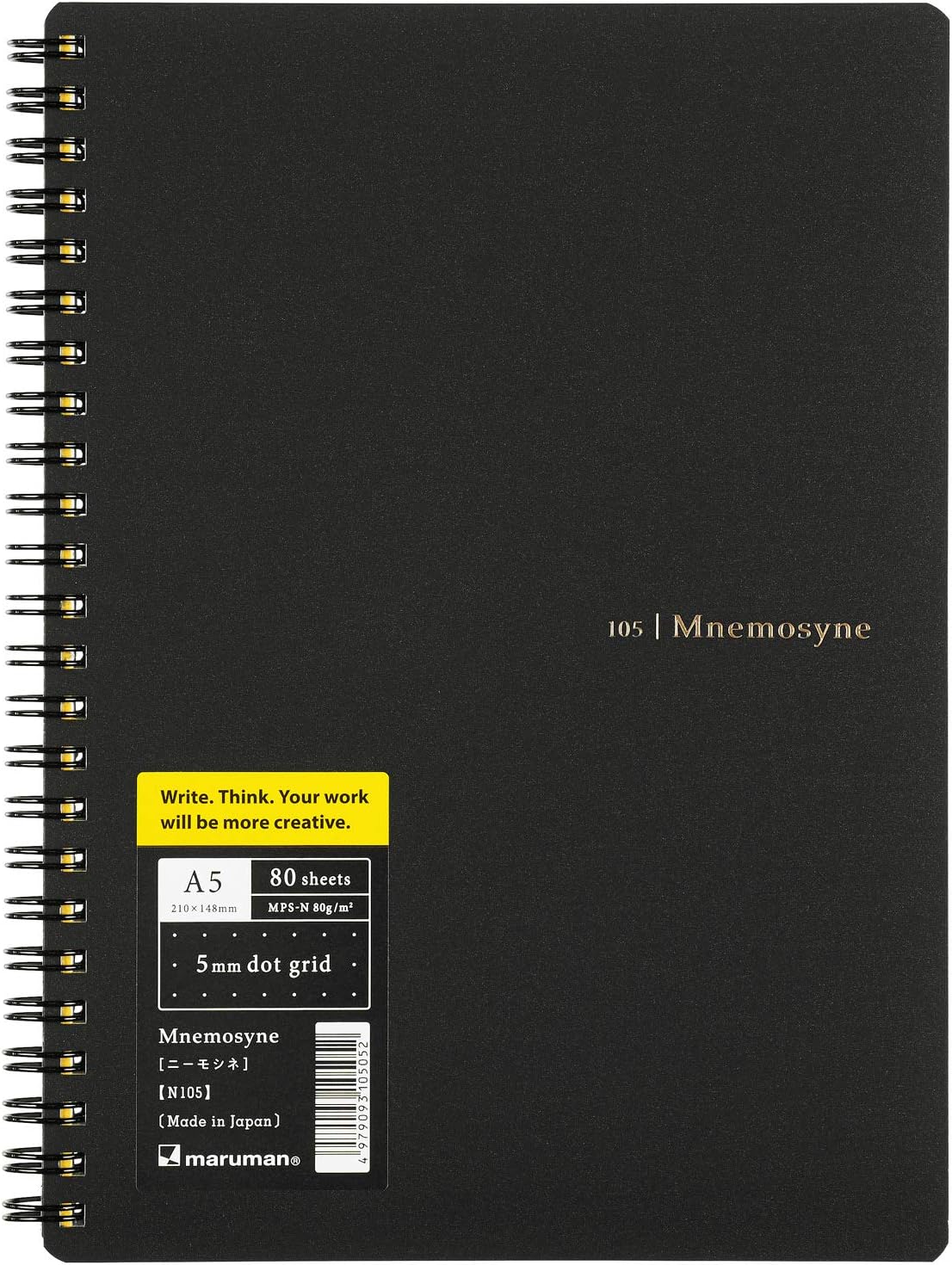Mnemosyne A5 Dot Grid Spiral Notebook