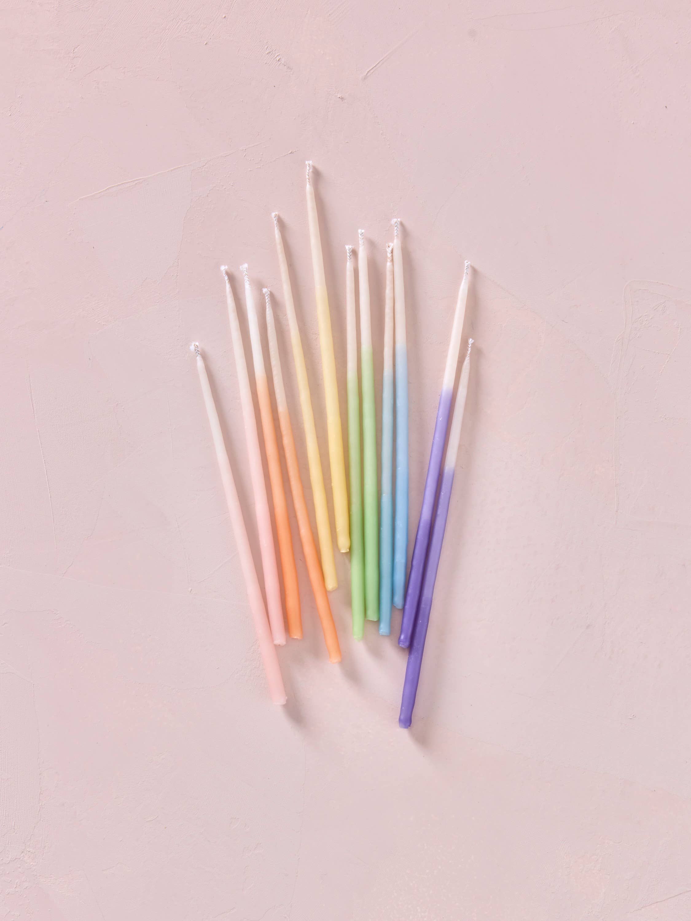 Hand-dipped Beeswax Birthday Candles | Tall Rainbow Ombré