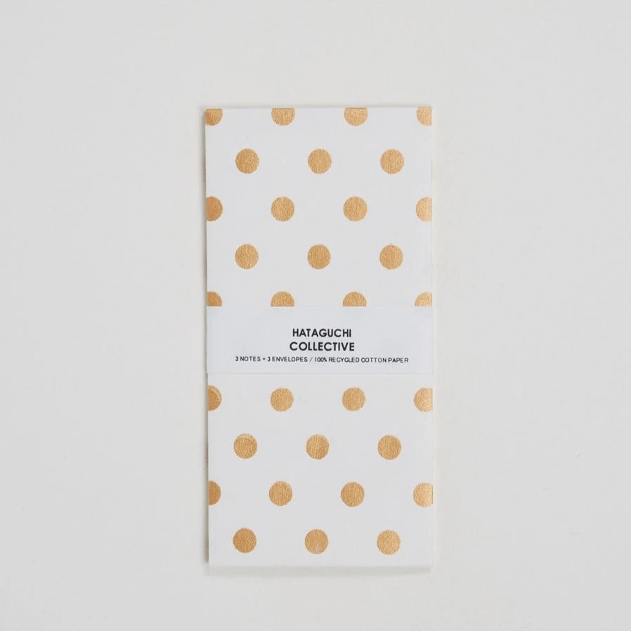 Large Envelope and Notecard Set / Gold Dot