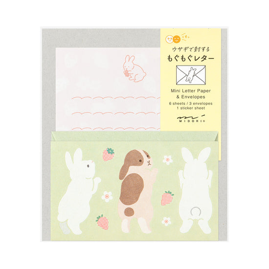 Midori Mini Letter Set with Stickers / Hungry Rabbit