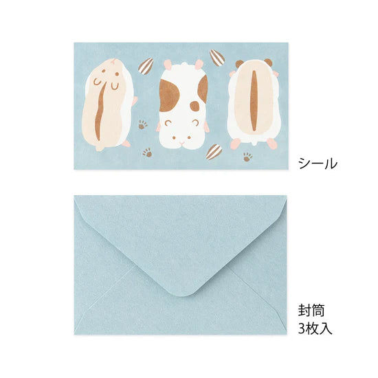 Midori Mini Letter Set with Stickers / Hungry Hamster