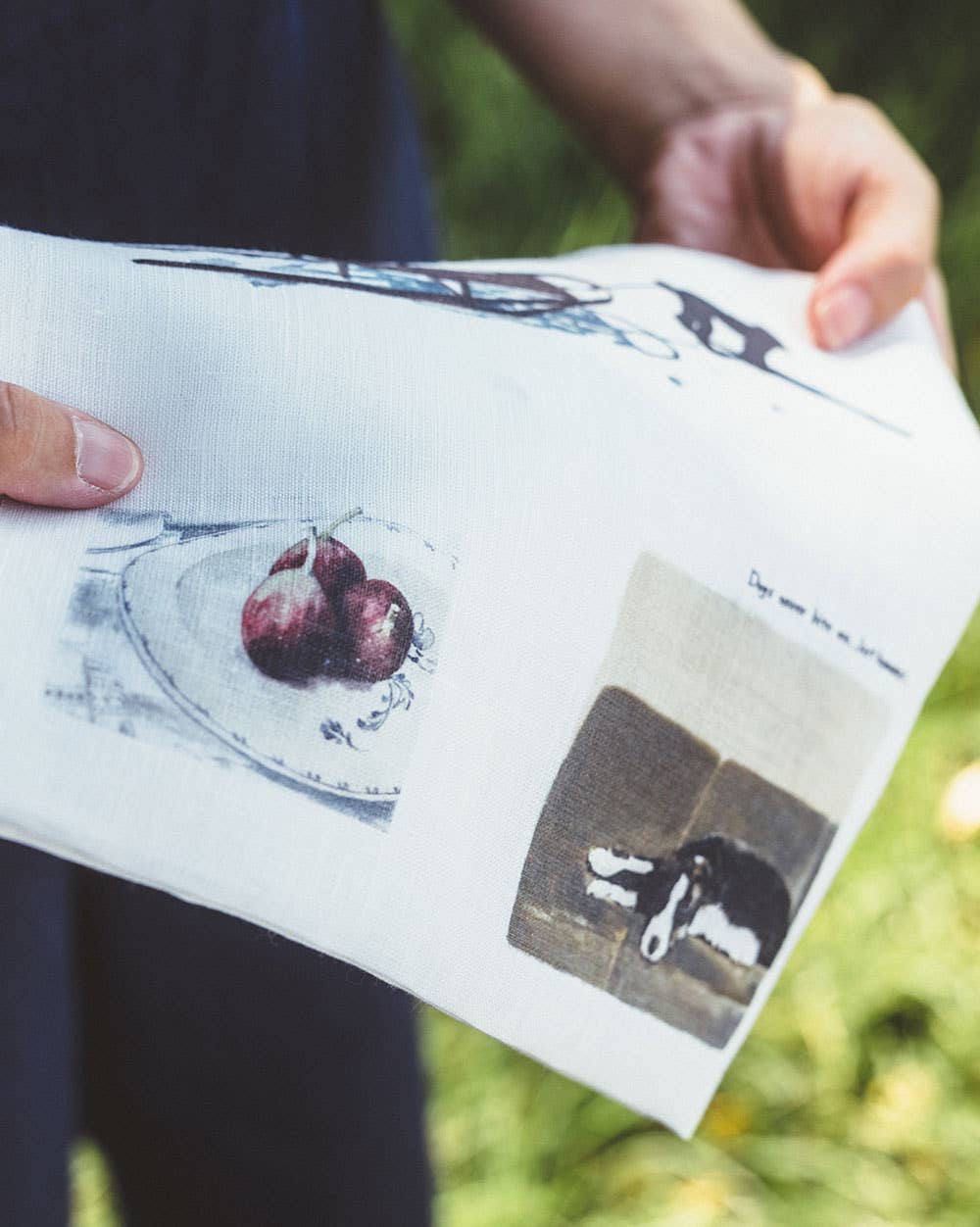 Linen Handkerchief by M.Ogihara  / Living With Dogs