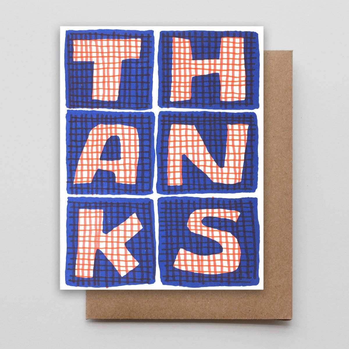 Thanks Graph Squares Card