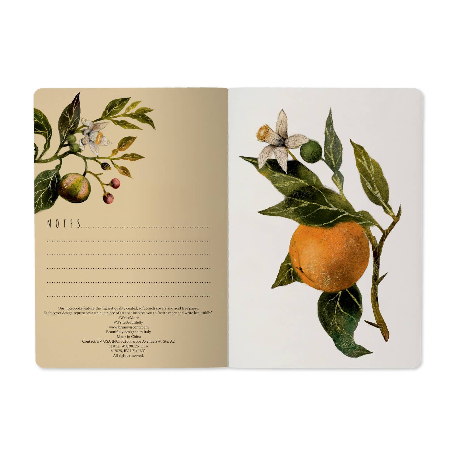 Oranges and Blossoms A5 Notebook
