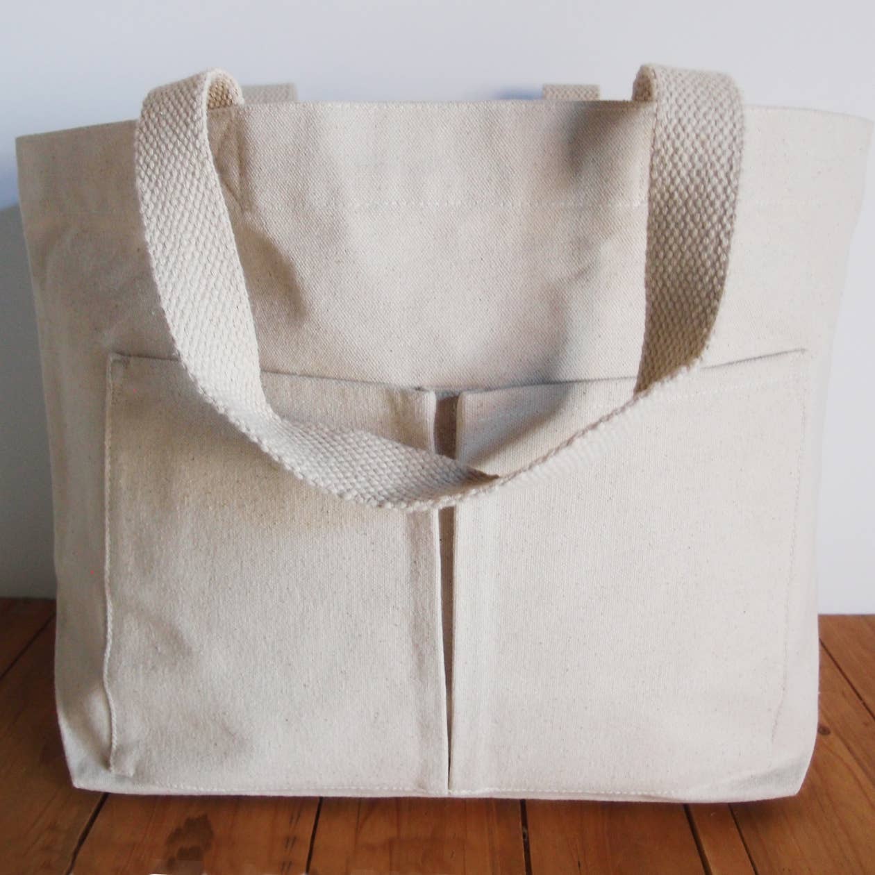 Organic Cotton Heavyweight Canvas Tote with Pockets Small