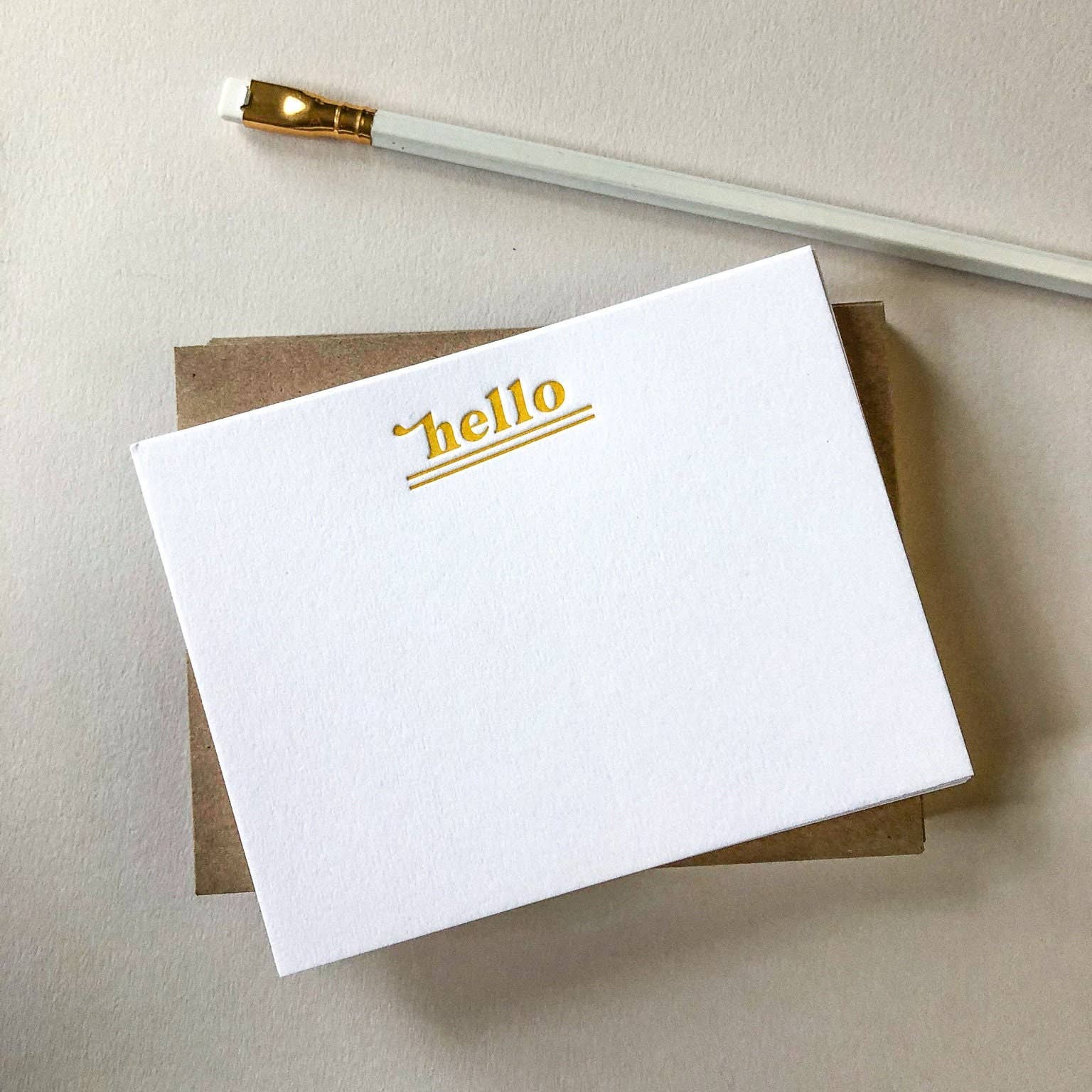 Hello Letterpress Notecard Set