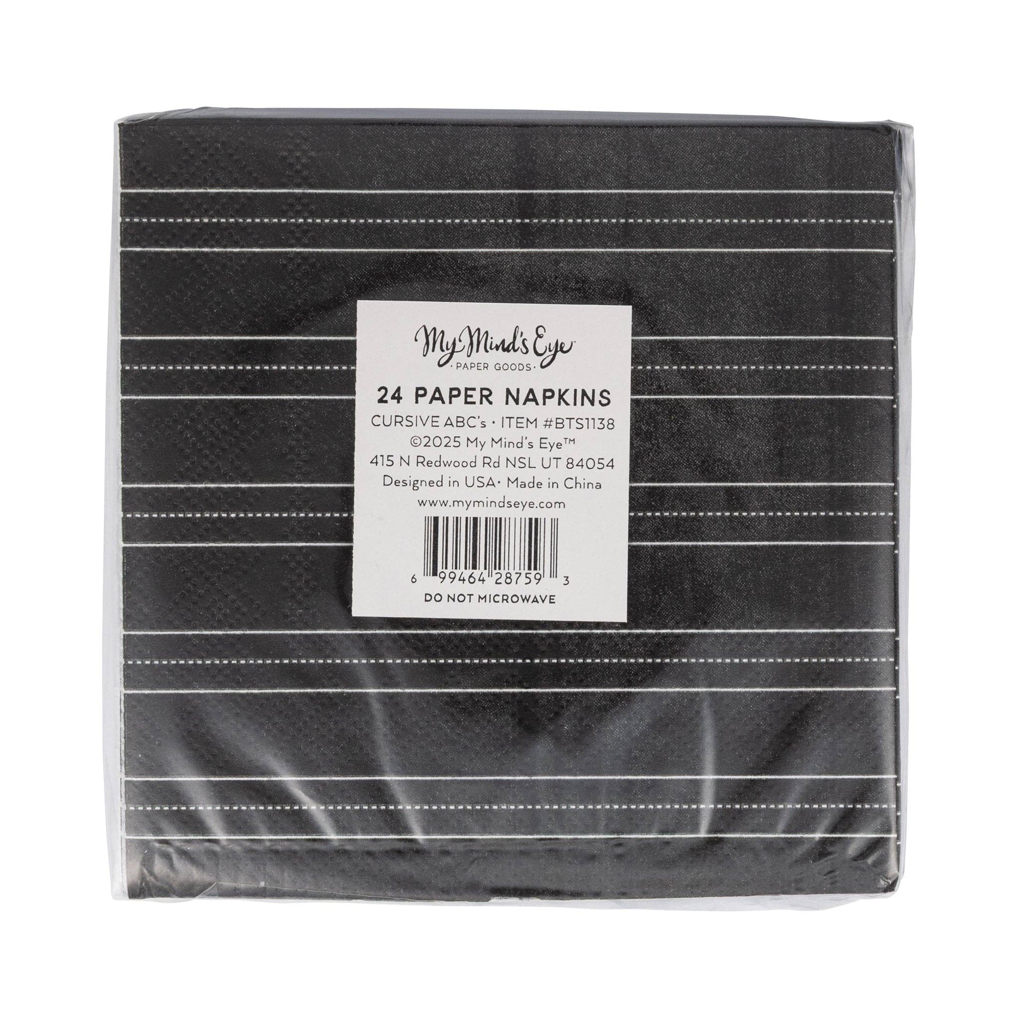 Cursive ABCs Paper Cocktail Napkin
