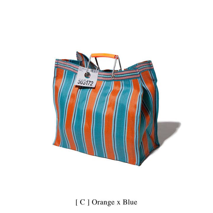 Square Recycled Plastic Stripe Bag