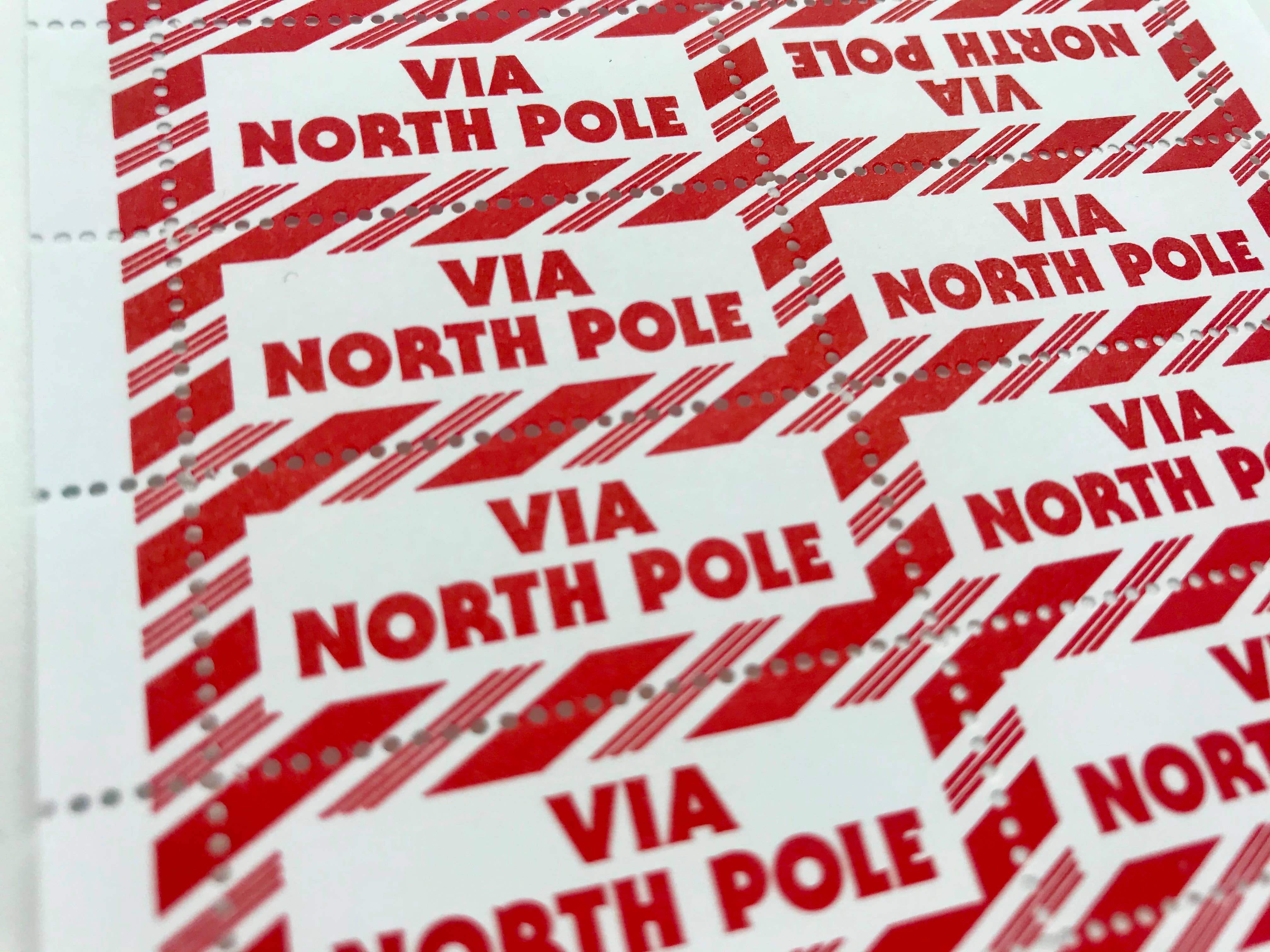 Via North Pole - Lick & Stick Stamps